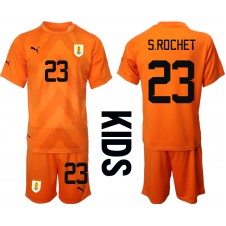 Uruguay Sergio Rochet #23 Keeper Bortedraktsett Barn VM 2022 Kortermet (+ korte bukser)